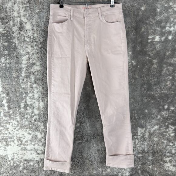 Mother Size 30 The Dazzler Hover Date Night Jeans Pink Button Zip Pants Denim - Picture 1 of 13